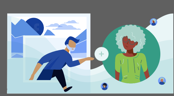 Animated illustration of people connecting